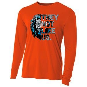 They Not Like Us Detroit Football Sports Fan Cooling Performance Long Sleeve Crew