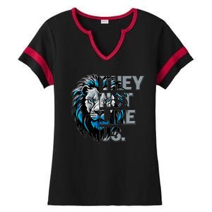 They Not Like Us Detroit Football Sports Fan Ladies Halftime Notch Neck Tee