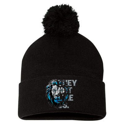 They Not Like Us Detroit Football Sports Fan Pom Pom 12in Knit Beanie