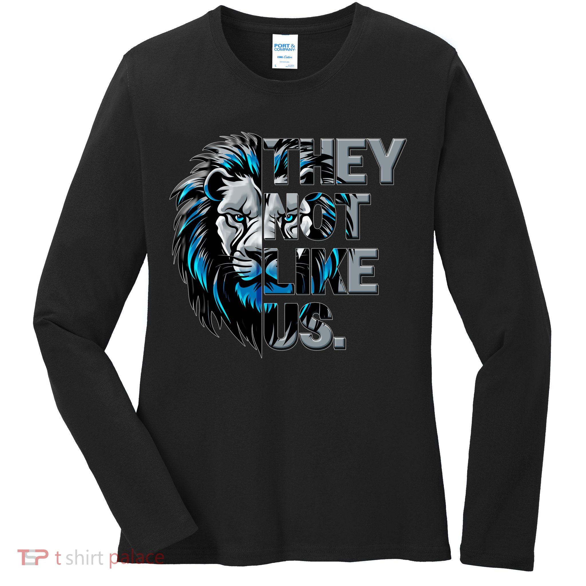 They Not Like Us Detroit Football Sports Fan Ladies Long Sleeve Shirt