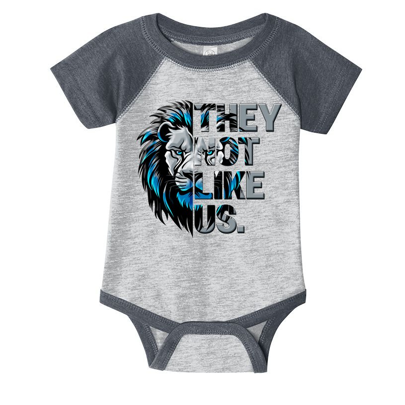 They Not Like Us Detroit Football Sports Fan Infant Baby Jersey Bodysuit