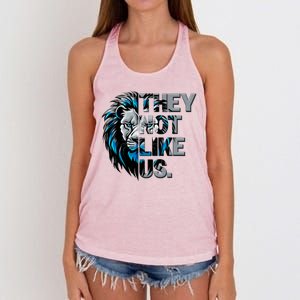 They Not Like Us Detroit Football Sports Fan Women's Knotted Racerback Tank