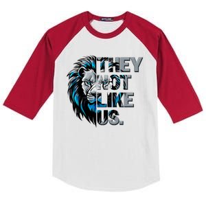 They Not Like Us Detroit Football Sports Fan Kids Colorblock Raglan Jersey