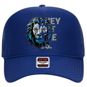 They Not Like Us Detroit Football Sports Fan High Crown Mesh Back Trucker Hat