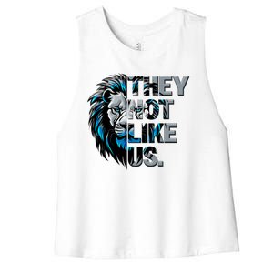 They Not Like Us Detroit Football Sports Fan Women's Racerback Cropped Tank