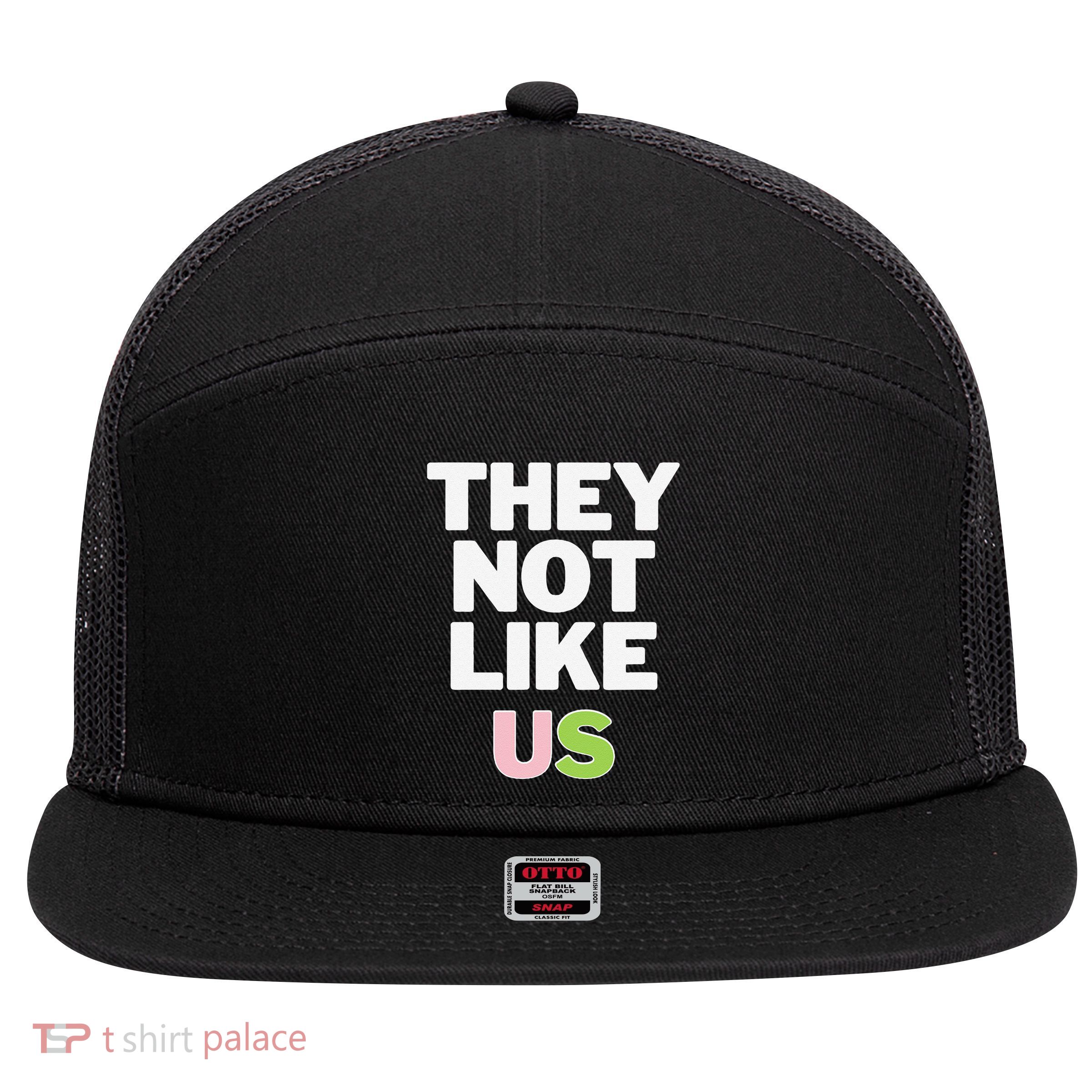 They Not Like Us 7 Panel Mesh Trucker Snapback Hat