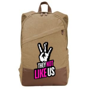 They Not Like Us Pink Hip Hop Music Quote Cotton Canvas Backpack