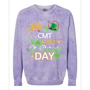 This Nurse Love St Patrick's Day Cmt One Lucky Nurse Gift Colorblast Crewneck Sweatshirt