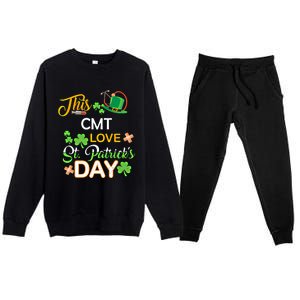 This Nurse Love St Patrick's Day Cmt One Lucky Nurse Gift Premium Crewneck Sweatsuit Set