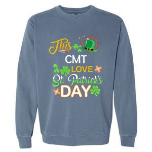 This Nurse Love St Patrick's Day Cmt One Lucky Nurse Gift Garment-Dyed Sweatshirt