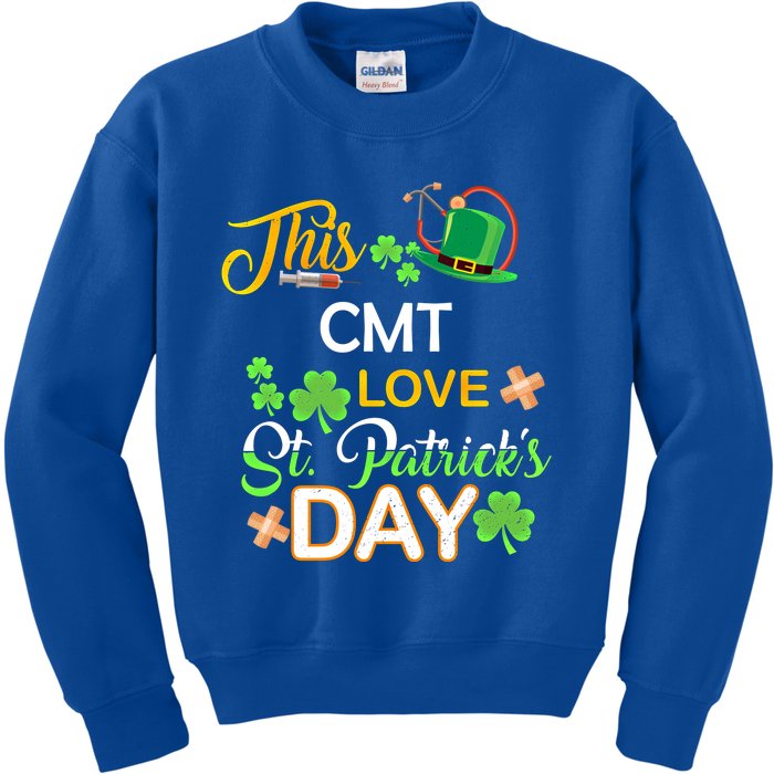 This Nurse Love St Patrick's Day Cmt One Lucky Nurse Gift Kids Sweatshirt