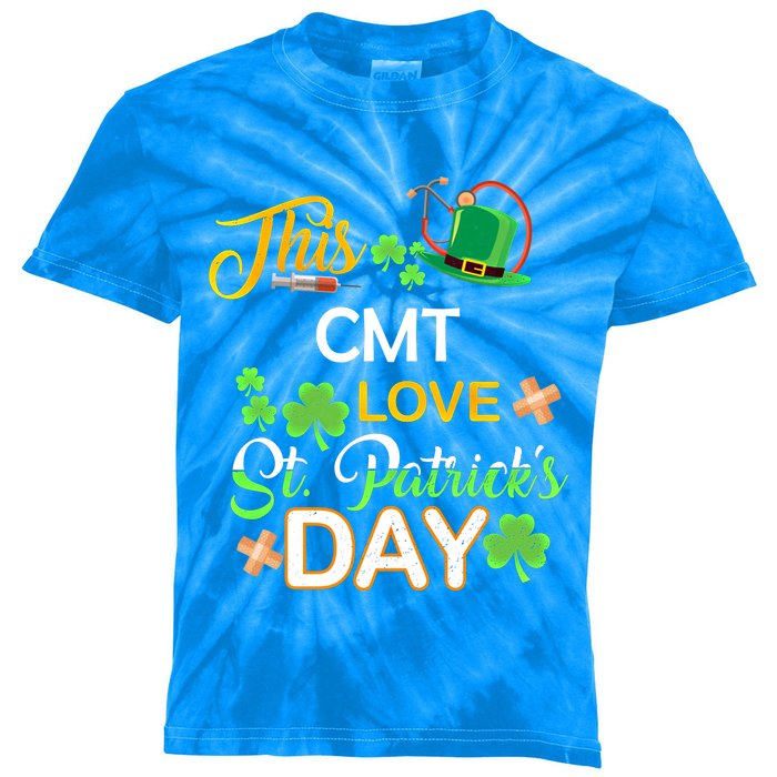 This Nurse Love St Patrick's Day Cmt One Lucky Nurse Gift Kids Tie-Dye T-Shirt