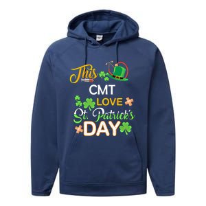 This Nurse Love St Patrick's Day Cmt One Lucky Nurse Gift Performance Fleece Hoodie