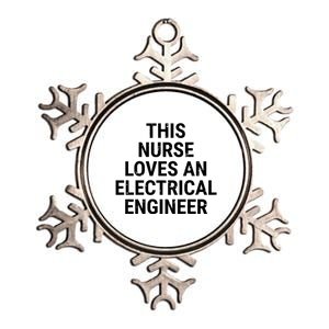 This Nurse Loves An Electrical Engineer Cute Couple Funny Gift Metallic Star Ornament