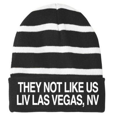 They Not Like Us Livlas Vegas Striped Beanie with Solid Band