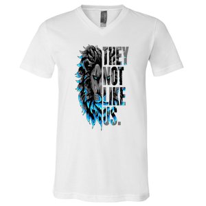 They Not Like Us Touchdown American Football Game Day Lion V-Neck T-Shirt