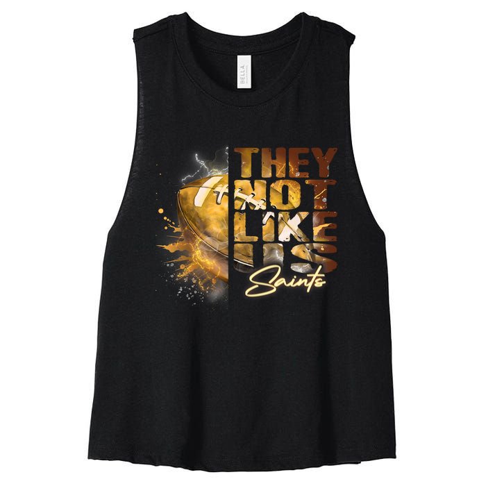 They Not Like Us Saints Women's Racerback Cropped Tank