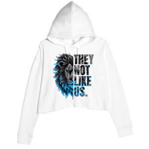 They Not Like Us Touchdown American Football Game Day Lion Crop Fleece Hoodie