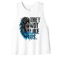 They Not Like Us Touchdown American Football Game Day Lion Women's Racerback Cropped Tank