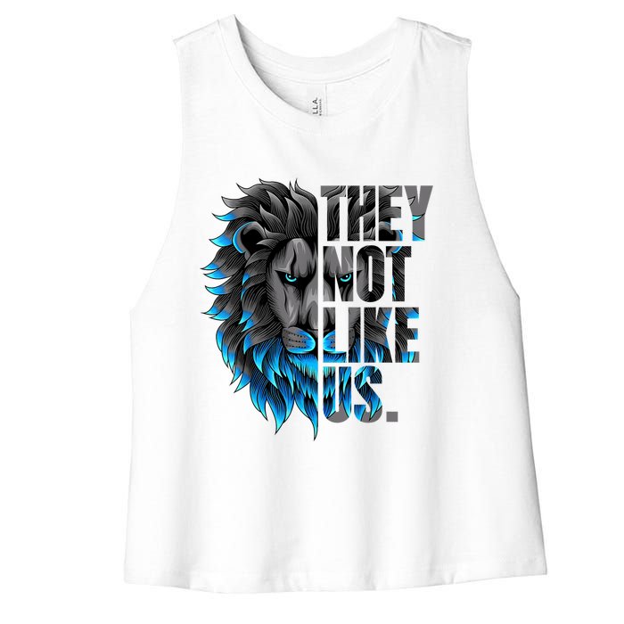 They Not Like Us Touchdown American Football Game Day Lion Women's Racerback Cropped Tank