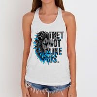 They Not Like Us Touchdown American Football Game Day Lion Women's Knotted Racerback Tank