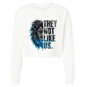 They Not Like Us Touchdown American Football Game Day Lion Cropped Pullover Crew