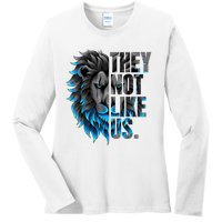 They Not Like Us Touchdown American Football Game Day Lion Ladies Long Sleeve Shirt