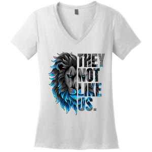 They Not Like Us Touchdown American Football Game Day Lion Women's V-Neck T-Shirt