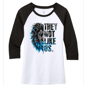 They Not Like Us Touchdown American Football Game Day Lion Women's Tri-Blend 3/4-Sleeve Raglan Shirt