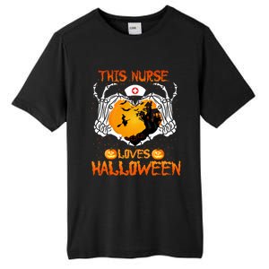 This Nurse Loves Halloween Skeleton Hand Heart Gift Tall Fusion ChromaSoft Performance T-Shirt