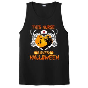 This Nurse Loves Halloween Skeleton Hand Heart Gift PosiCharge Competitor Tank