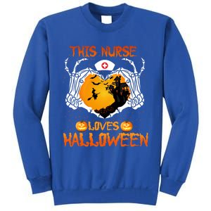 This Nurse Loves Halloween Skeleton Hand Heart Gift Sweatshirt