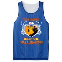 This Nurse Loves Halloween Skeleton Hand Heart Gift Mesh Reversible Basketball Jersey Tank