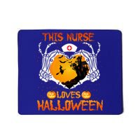 This Nurse Loves Halloween Skeleton Hand Heart Gift Mousepad