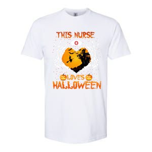 This Nurse Loves Halloween Skeleton Hand Heart Gift Softstyle CVC T-Shirt