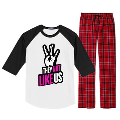 They Not Like Us Pink Hip Hop Music Quote Raglan Sleeve Pajama Set