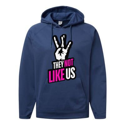 They Not Like Us Pink Hip Hop Music Quote Performance Fleece Hoodie