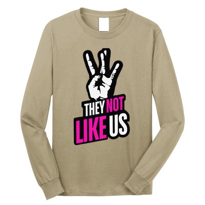 They Not Like Us Pink Hip Hop Music Quote Long Sleeve Shirt