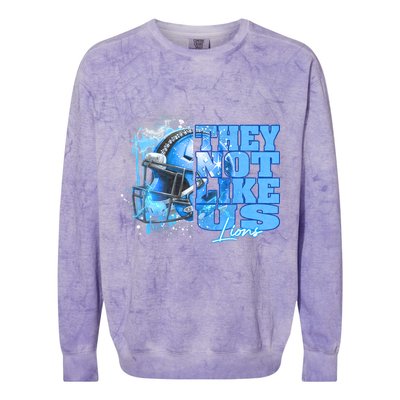 They Not Like Us Lions Grit Colorblast Crewneck Sweatshirt