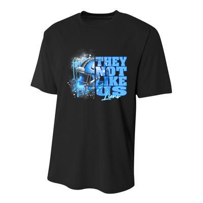 They Not Like Us Lions Grit Youth Performance Sprint T-Shirt