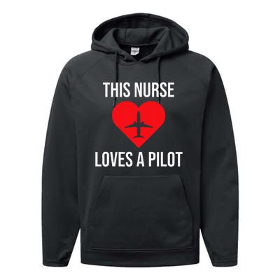 This Nurse Loves A Pilot Cute Couple Performance Fleece Hoodie