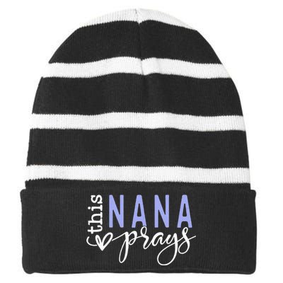 This Nana Love Prays Striped Beanie with Solid Band