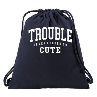 Trouble Never Looked So Cute Drawstring Bag