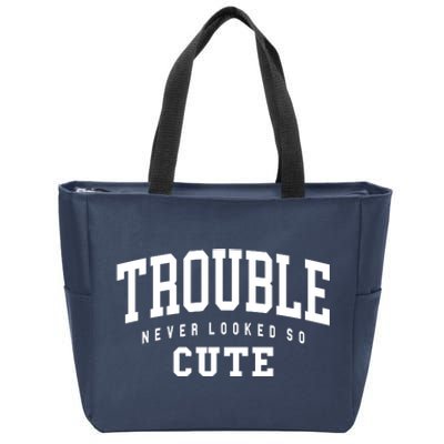 Trouble Never Looked So Cute Zip Tote Bag