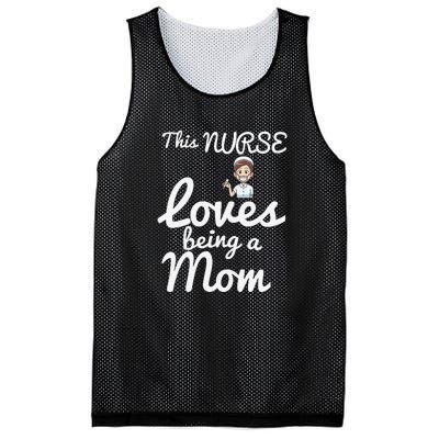 This Nurse Loves Being A Mom Gift Mother's Day Mesh Reversible Basketball Jersey Tank