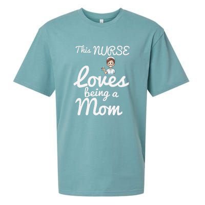 This Nurse Loves Being A Mom Gift Mother's Day Sueded Cloud Jersey T-Shirt