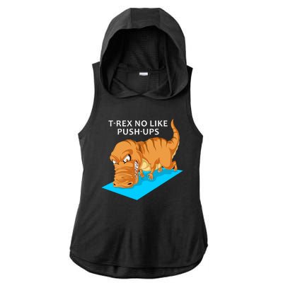 Trex No Like Pushups Ladies PosiCharge Tri-Blend Wicking Draft Hoodie Tank