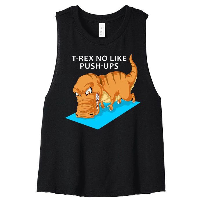 Trex No Like Pushups Women's Racerback Cropped Tank