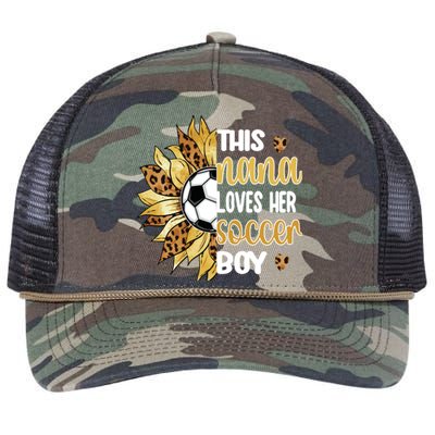 This Nana Loves Her Soccer Boy Soccer Player Grandma Nana Meaningful Gift Retro Rope Trucker Hat Cap