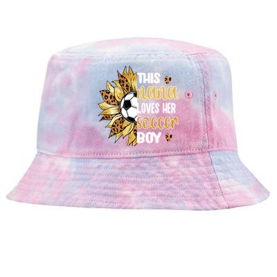 This Nana Loves Her Soccer Boy Soccer Player Grandma Nana Meaningful Gift Tie-Dyed Bucket Hat